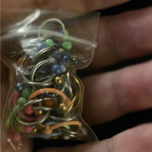 Colorful Beaded Hoop Earrings Set